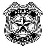 Police officer badge symbolizing legacy, service, and family roots in Canyon, Texas from Threads of Duty by Scissortail Threads.