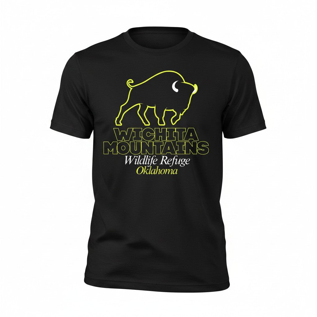 Wichita Mountains Wildlife Refuge Tee – Screen Printed Oklahoma Bison Graphic T-Shirt