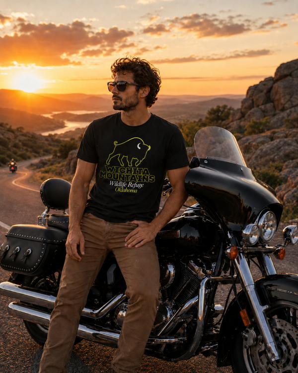 Wichita Mountains Wildlife Refuge Tee – Screen Printed Oklahoma Bison Graphic T-Shirt