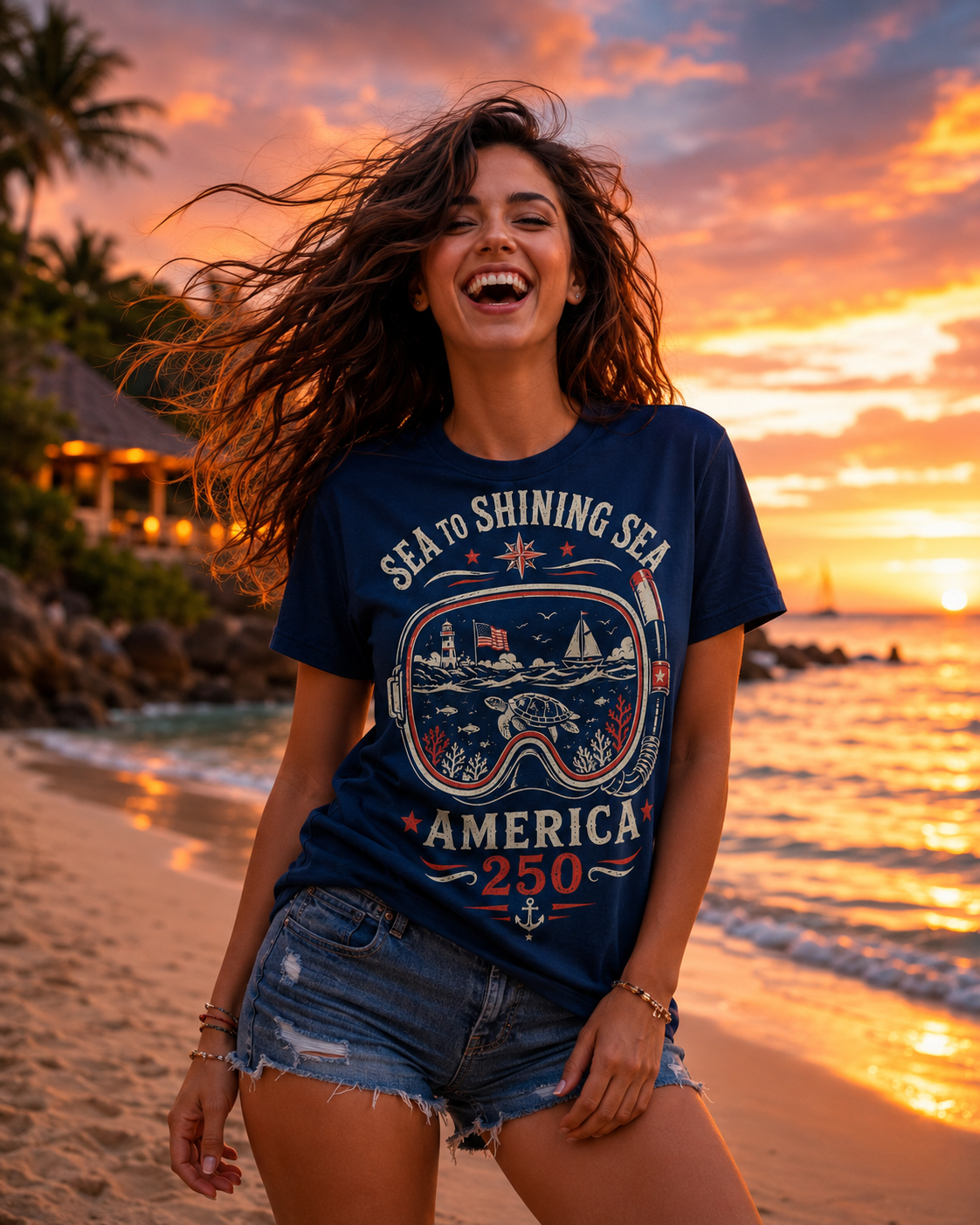 Sea to Shining Sea America 250 Navy Short Sleeve T-Shirt