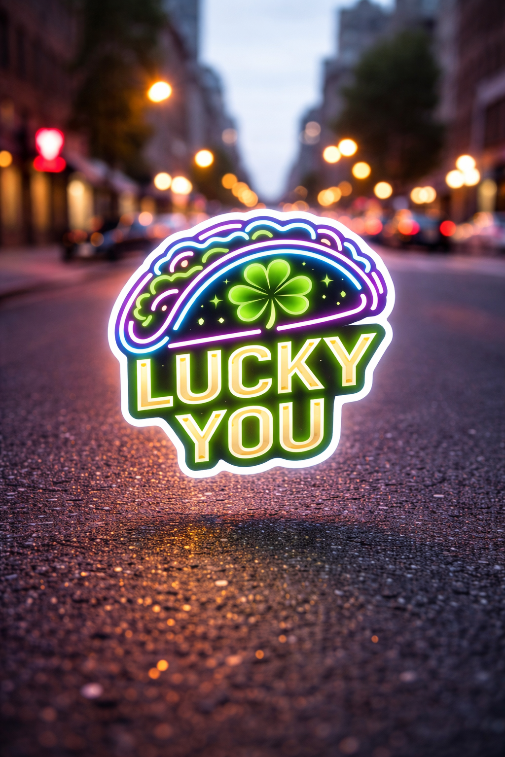 Lucky You Taco Sticker – 3" Waterproof Vinyl | St. Patrick’s Day Taco Vibes