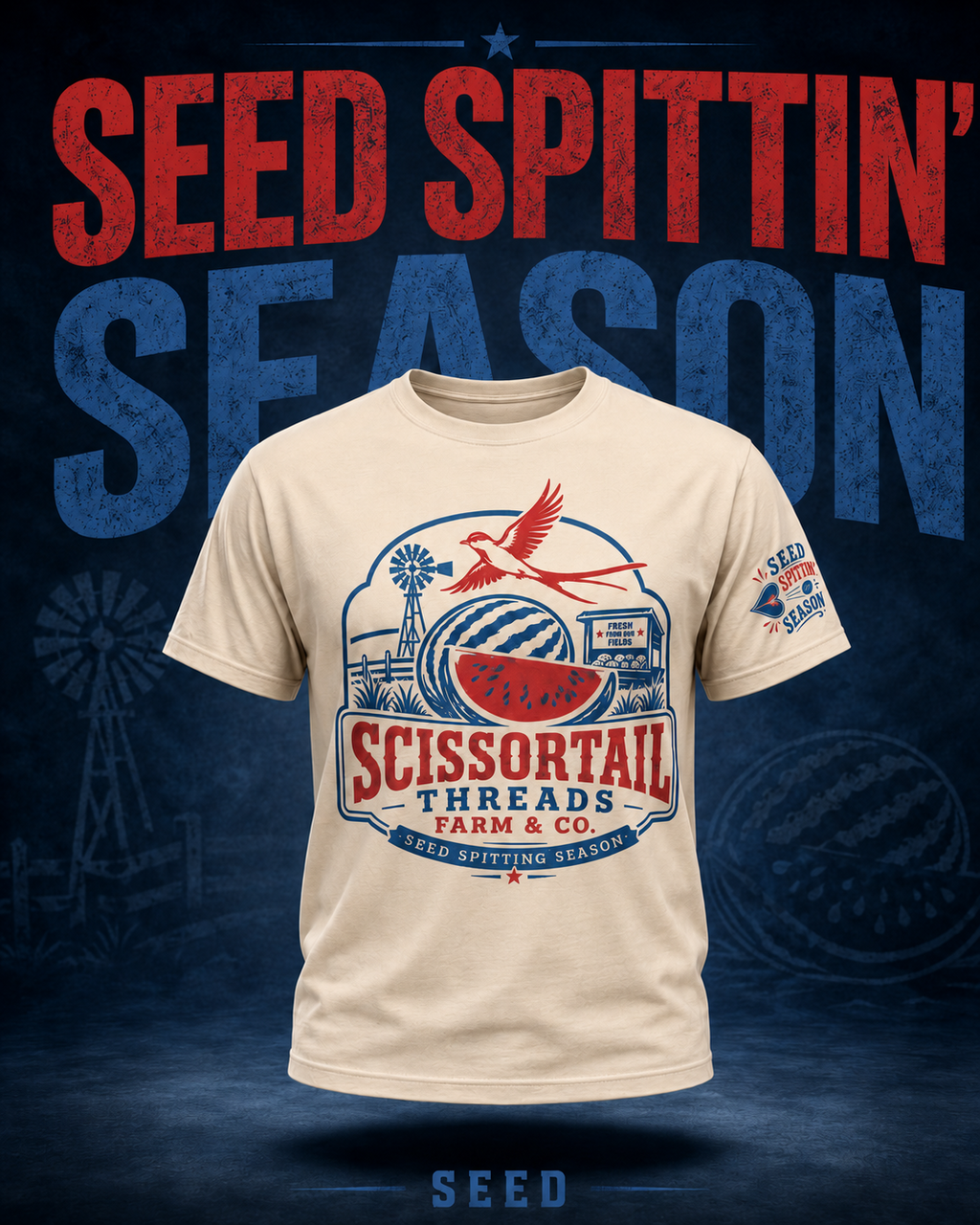 Seed Spittin’ Season White Graphic Tee