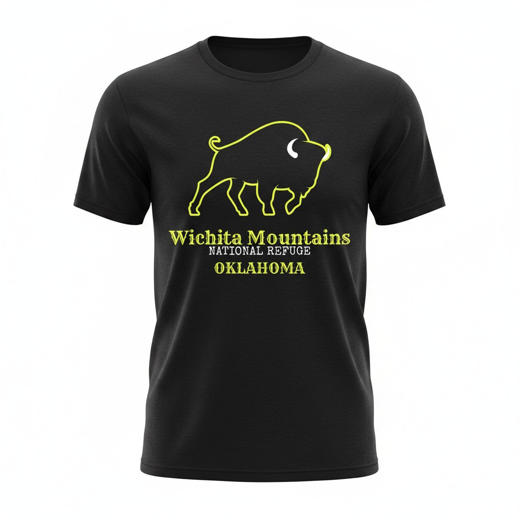 Wichita Mountains National Refuge Tee – Screen Printed Oklahoma Bison Graphic T-Shirt