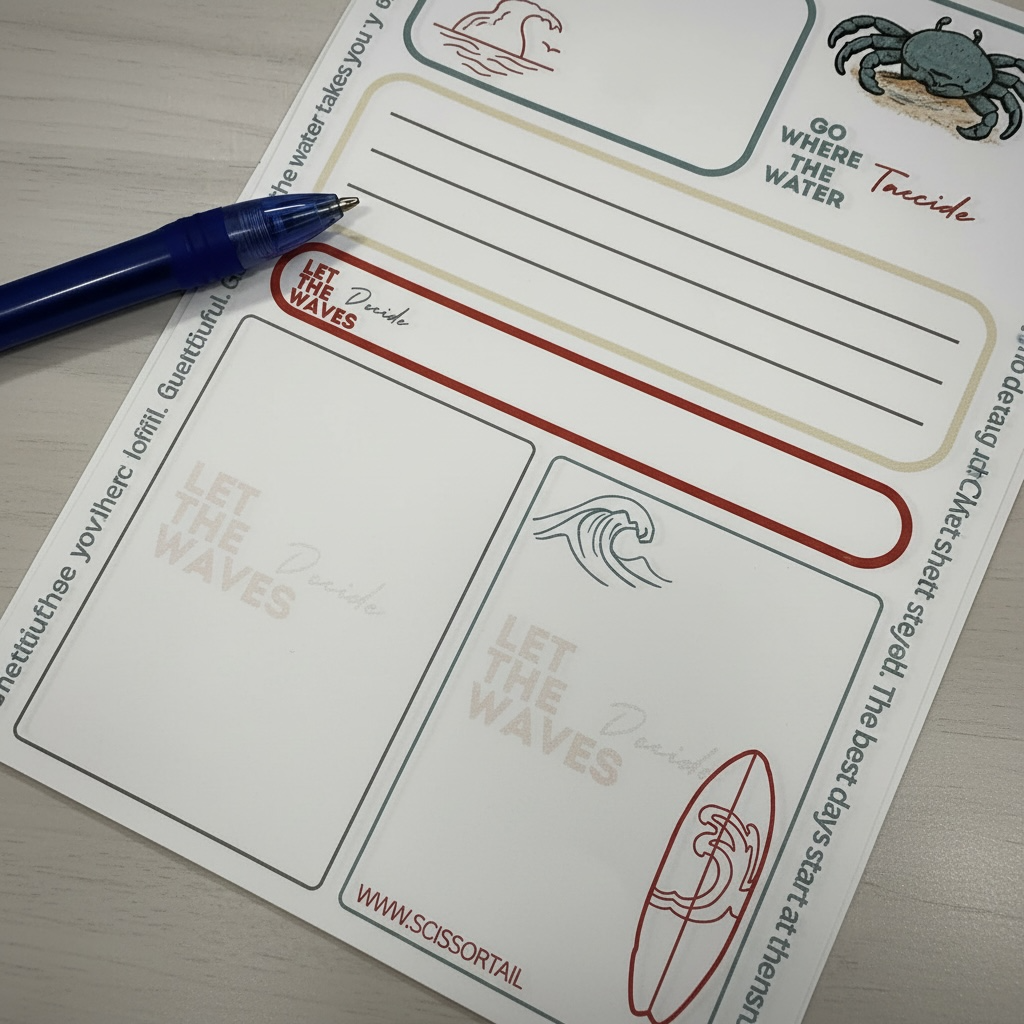 LOW TIDE CRAB NOTEPAD – GO WHERE THE WATER TAKES YOU