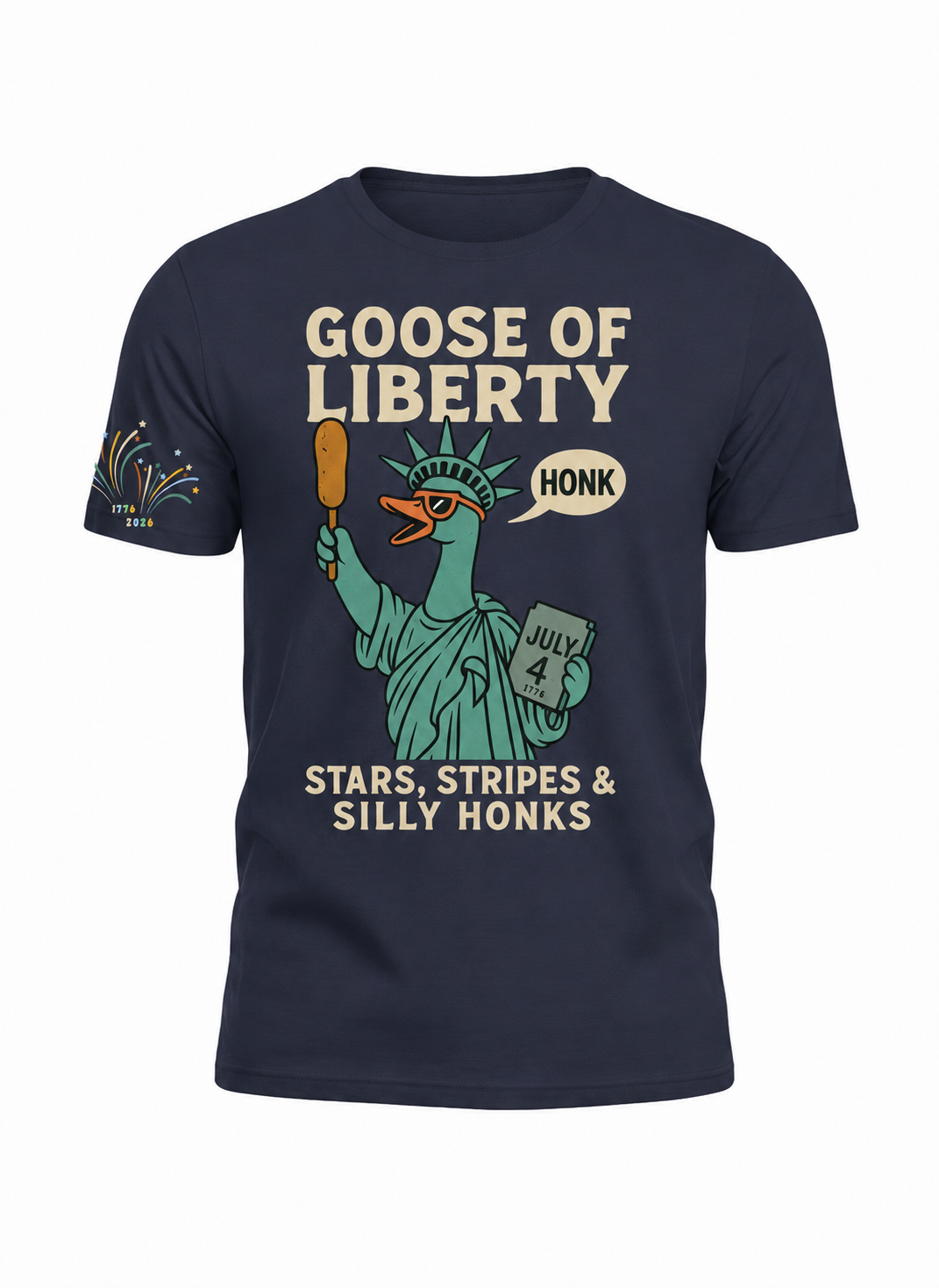 Goose of Liberty Tee – Stars, Stripes & Silly Honks