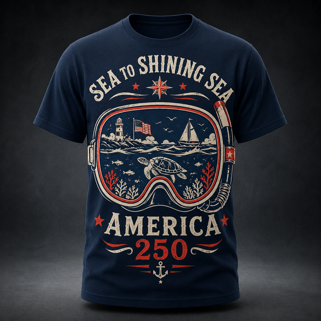 Sea to Shining Sea America 250 Navy Short Sleeve T-Shirt