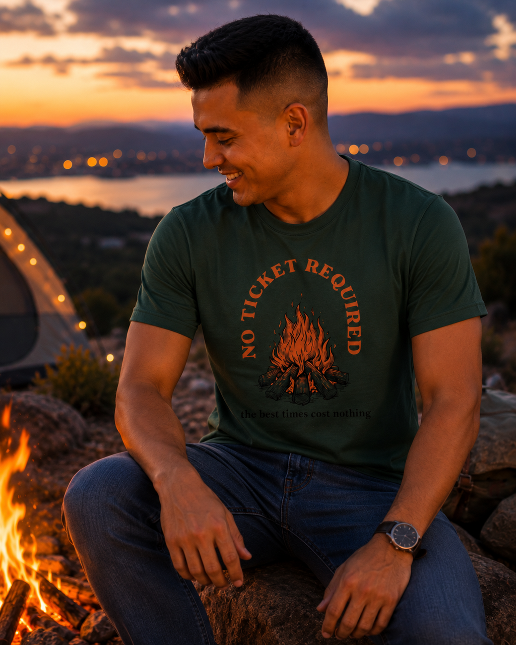 No Ticket Required Campfire Short Sleeve T-Shirt