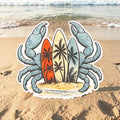 Low Tide Crab Sticker | Retro Surf Crab Vinyl Sticker | Beach Graphic Decal