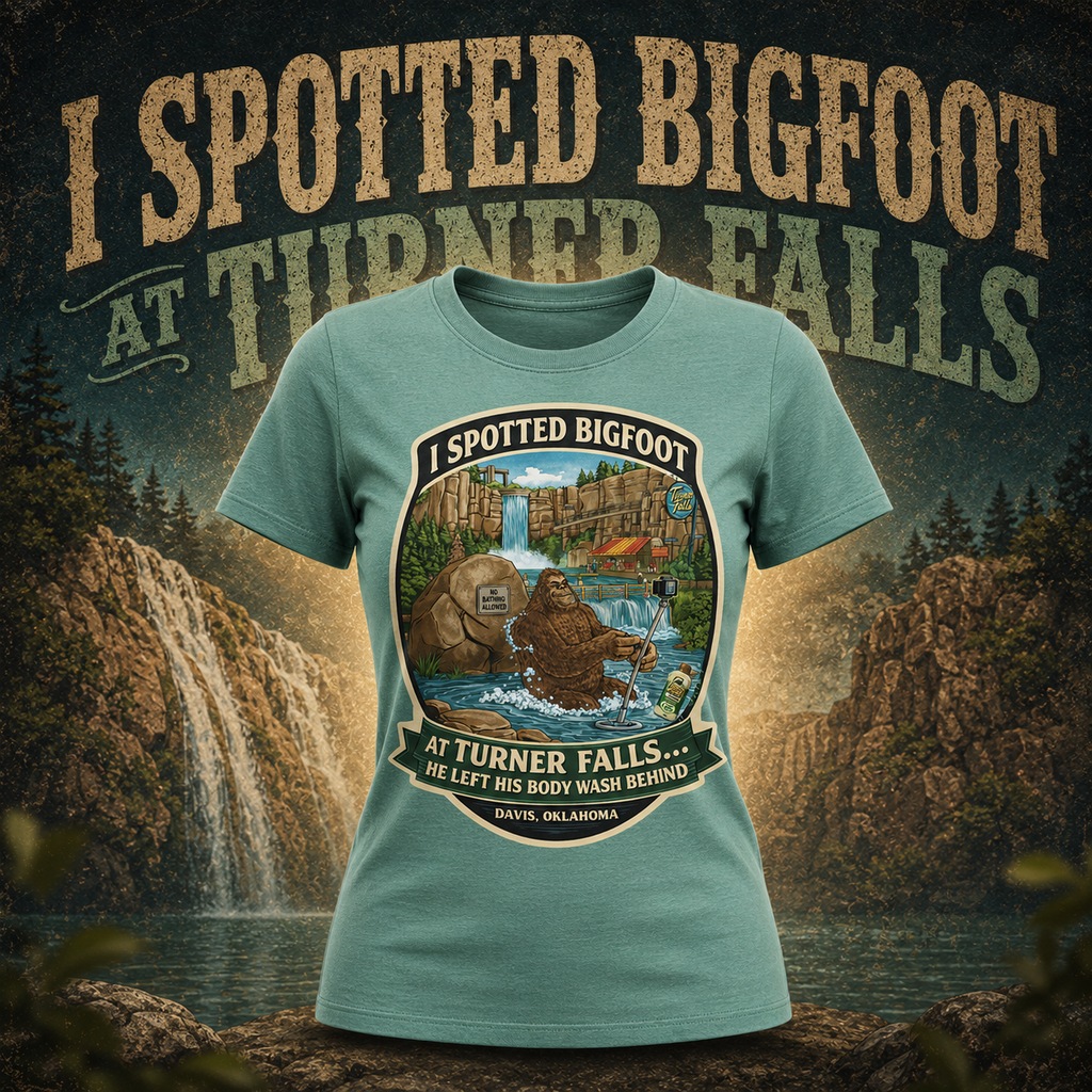 I Spotted Bigfoot at Turner Falls… He Left His Body Wash Behind | Davis, Oklahoma Tee