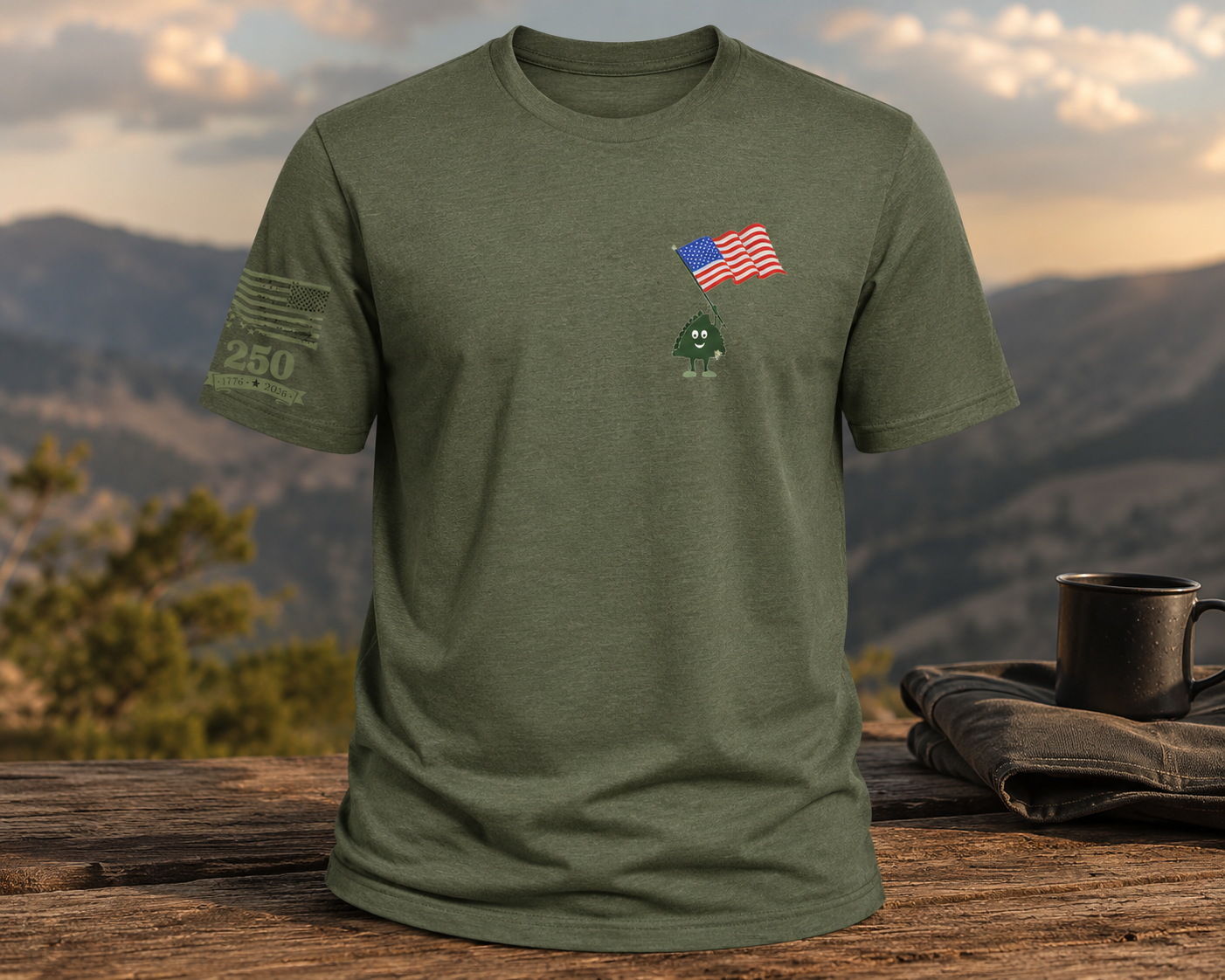 Taco Army Men America 250 T-Shirt – Olive Patriotic Tee
