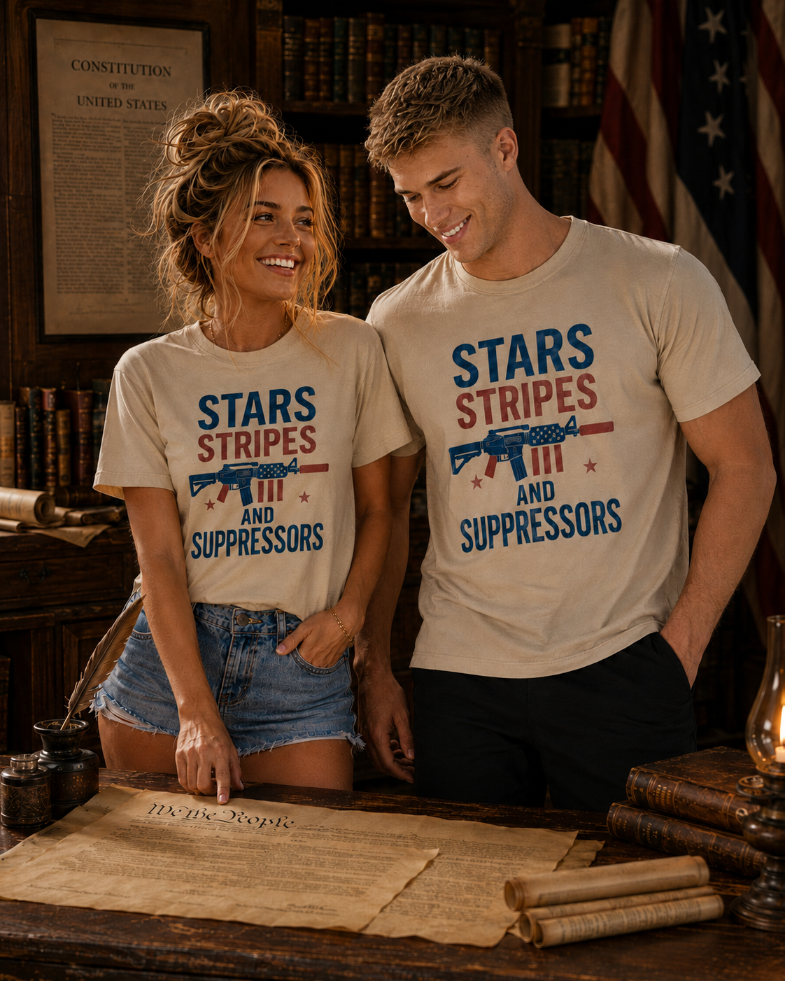 Stars, Stripes & Suppressors Short Sleeve T-Shirt