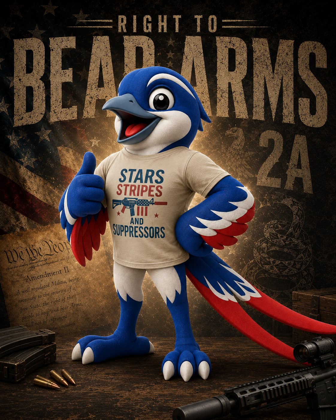 Stars, Stripes & Suppressors Short Sleeve T-Shirt