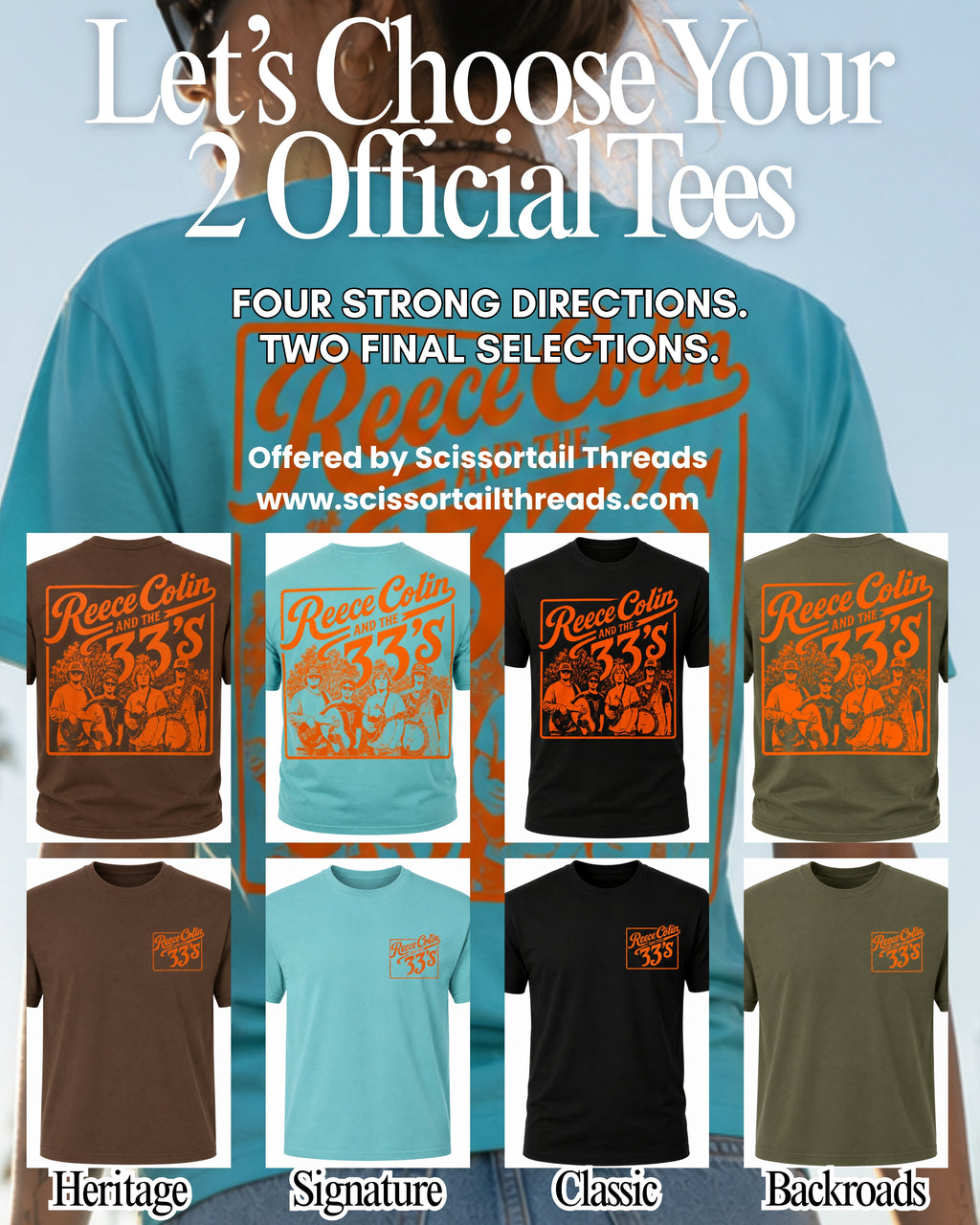 Reece Colin & the 33’s Official Tee – Heritage Brown