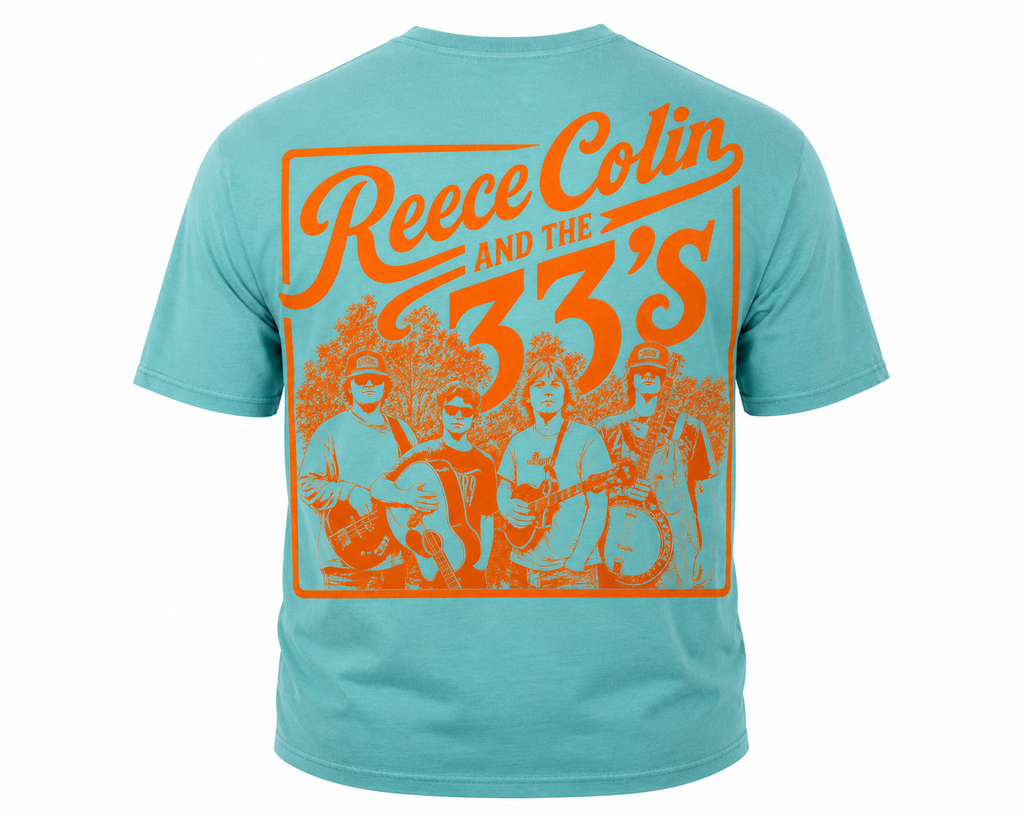Reece Colin & the 33’s Official Tee – Signature Turquoise