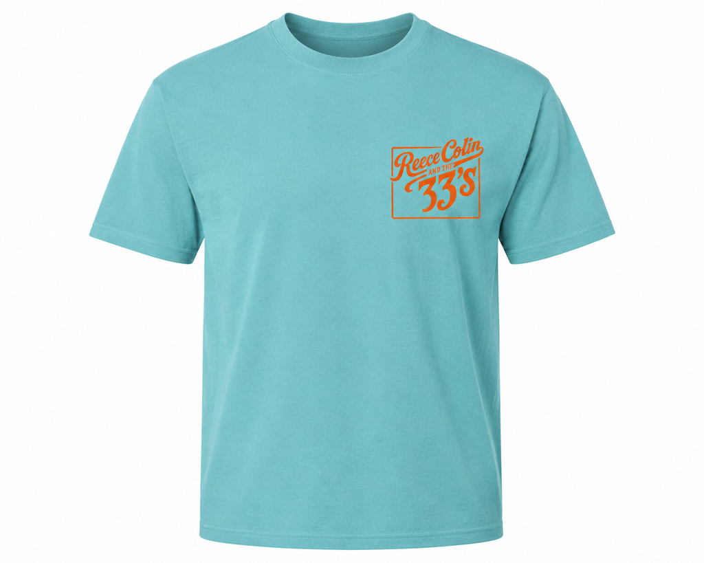 Reece Colin & the 33’s Official Tee – Signature Turquoise