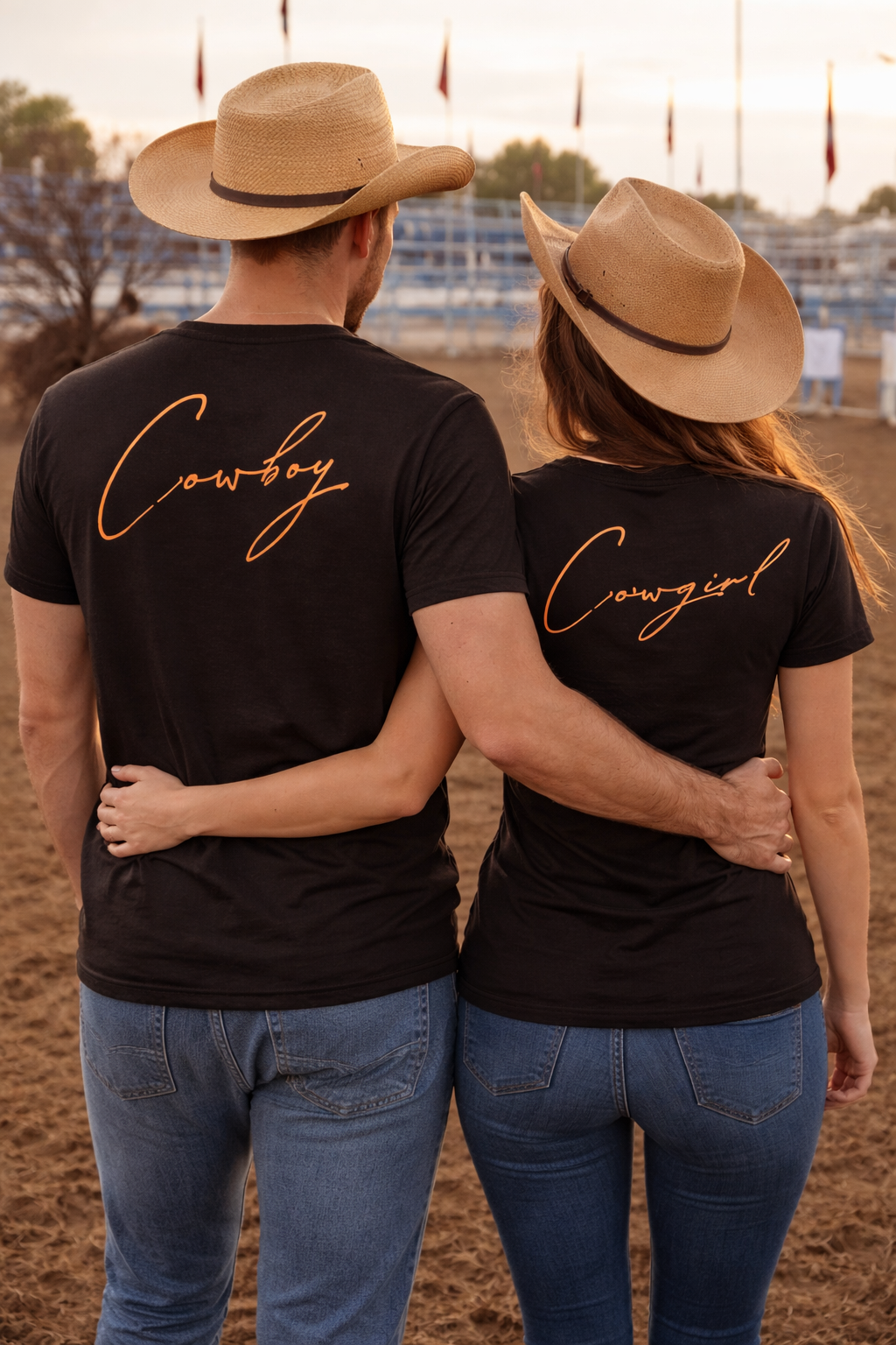 Cowboy T-Shirt | Western Script Tee | Rodeo Shirt for Men | Black & Gold | Cowboy Gift