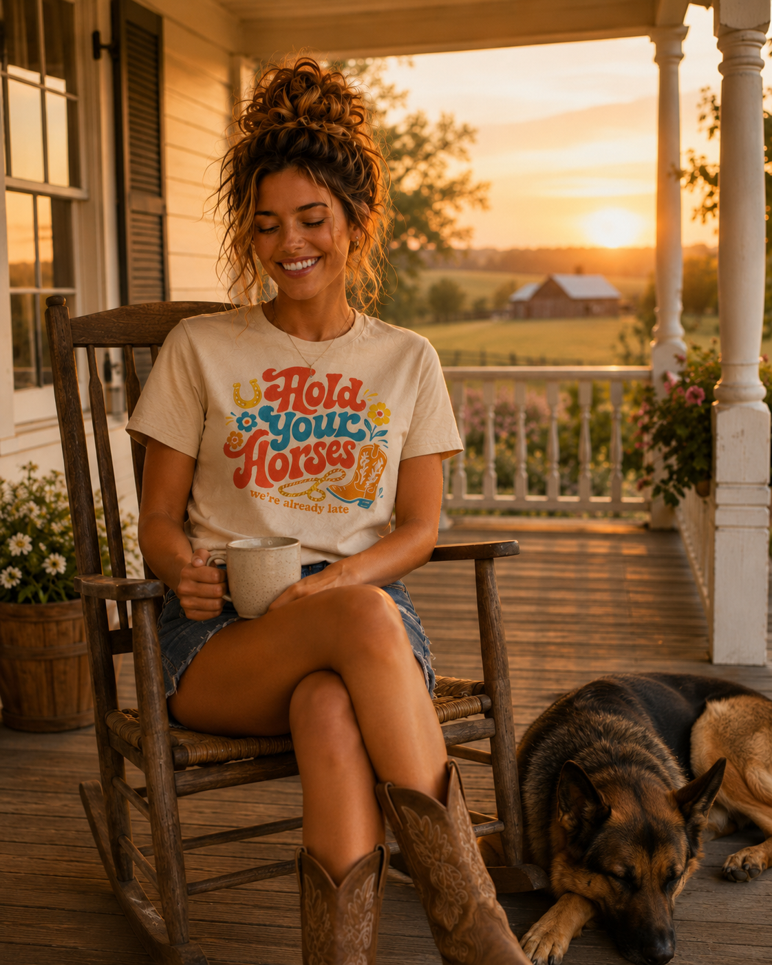 Hold Your Horses We’re Already Late Western Graphic Tee