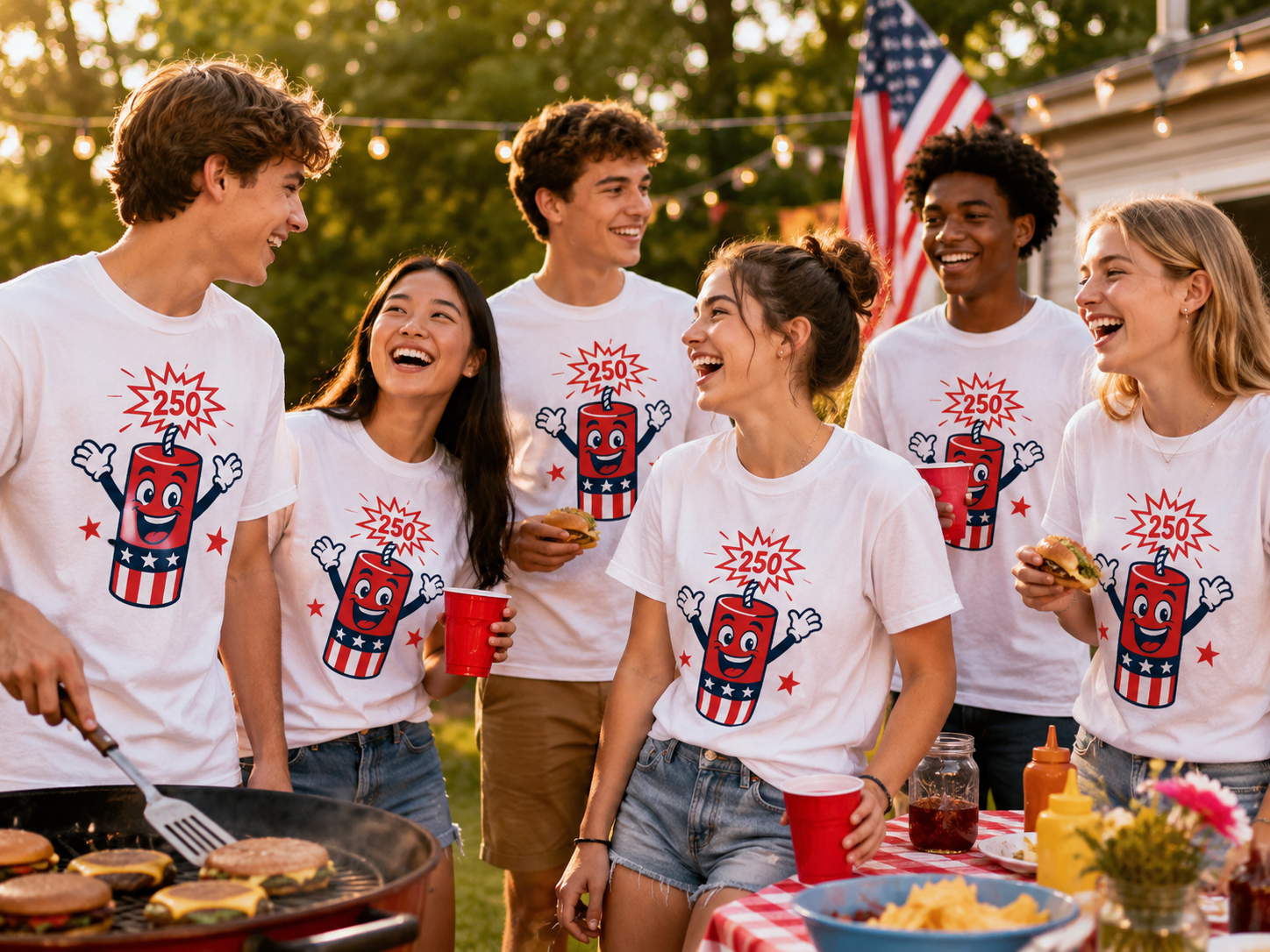 Red, White & Boom — America 250th Anniversary Tee