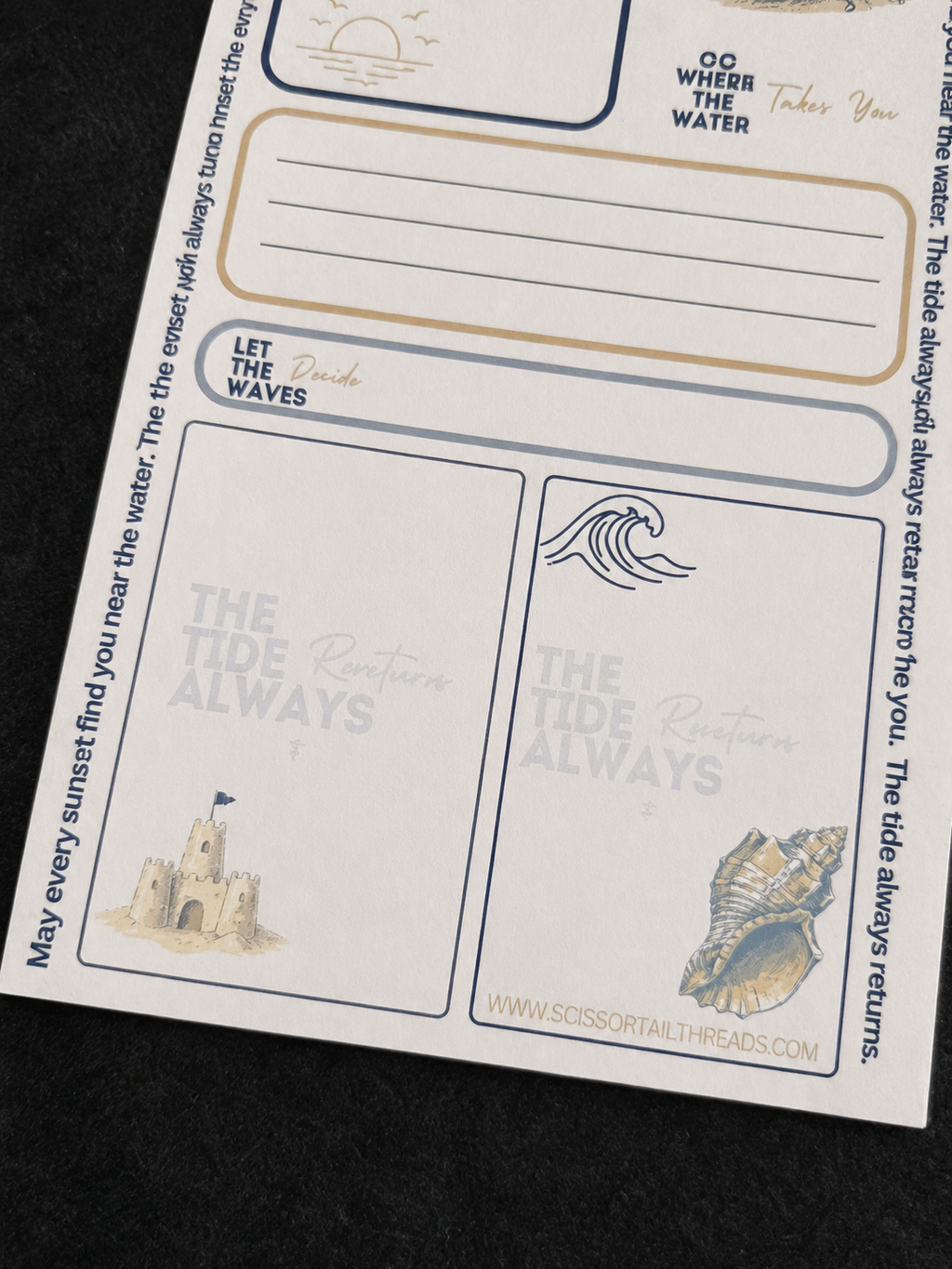 The Shell & Sand Bundle | May You Always Have A Shell In Your Pocket Tee, Stationery, Sticker Bundle