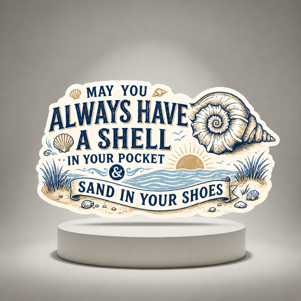 The Shell & Sand Bundle | May You Always Have A Shell In Your Pocket Tee, Stationery, Sticker Bundle