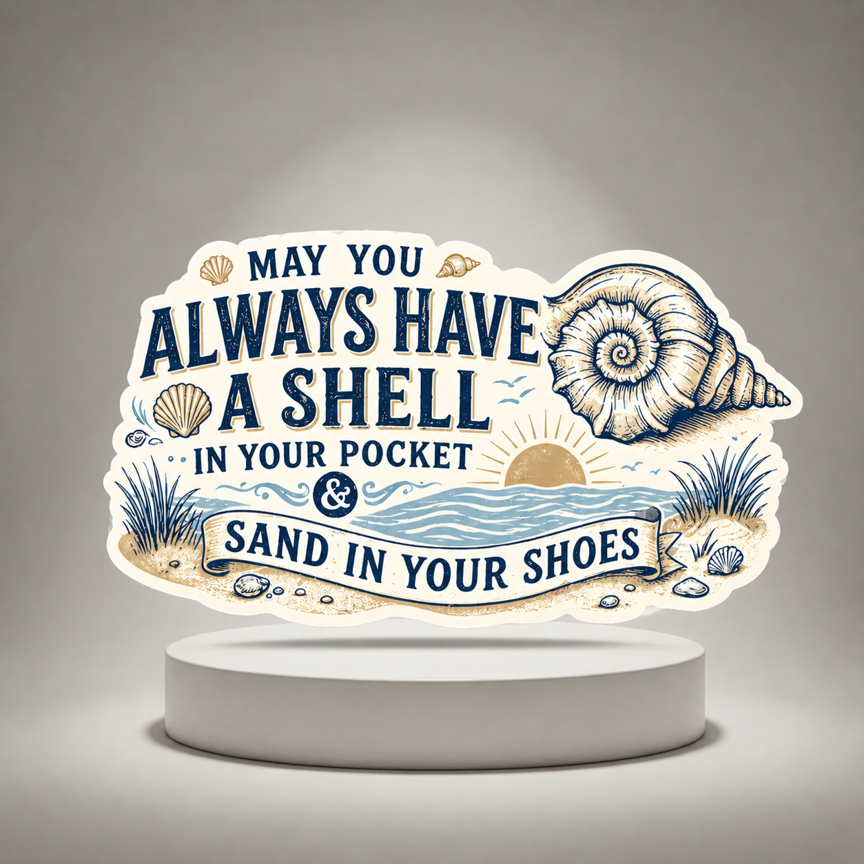 Shell & Sand Sticker May You Always Have A Shell In Your Pocket